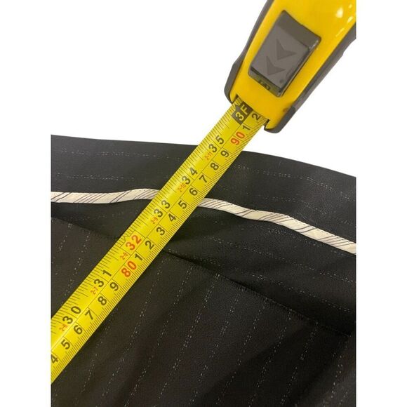 Zara Womens Midi Skirt Large L Black Pinstriped handkerchief Asymmetric High Low - Picture 7 of 8